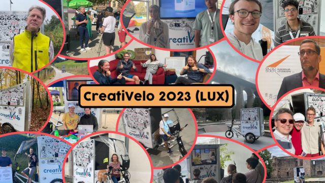Last year, #CreatiVelos made a major comeback since their trip to #COP26 in 2021. Together, we cycled 🚴‍♀️🚴‍♂️ over 500 kilometers with the CreatiVelos through the Grand Duchy of Luxembourg 🇱🇺🇱🇺

On that #journey, we met over 250 inspiring 💡💡 people. That's one inspiring person every two kilometers!! You don’t have to travel far to hear 👂 👂great stories or to meet lovely people <3

Some of the #people we met were already committed to a better future (new videos coming soon 😉)🌳🌎, while others were open to discussion to become #changemakers.

And that is absolutely amazing! Why? Because to make the sustainable #transition happen, to save Mother Earth 🌍 🌏 from #collapse, we need everyone and not just one small group of experts 🥼🥼. We need to act together as Earth citizens 🌍🦸, as a global team, and not as egoistic personalities.

The #CreatiVelo, as a Bubble-Breaker, exchange point, learning hub, film studio, and mobile film festival, in addition to local action teams, can help make our mission come true.

May 2024 be filled with sustainable change and resilience. ⭐️🌳